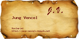 Jung Vencel névjegykártya